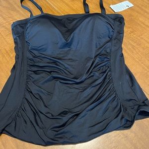 Lands end bandeau swim top removable straps 14 rushing. NWT black